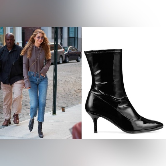 Stuart Weitzman Shoes - Stuart Weitzman Clingy Patent Leather Pointed Toe Booties!!